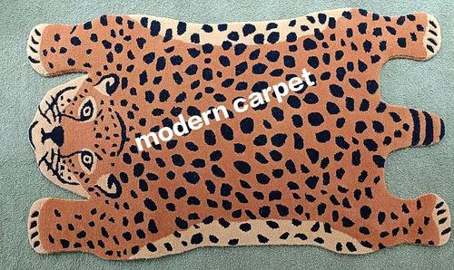 Vista 2 de Modern Carpet - Alfombra de tigre tibetano de 3 x 5 pulgadas, 100% lana, hecha a mano, para habitación de niños, dormitorio, alfombra
