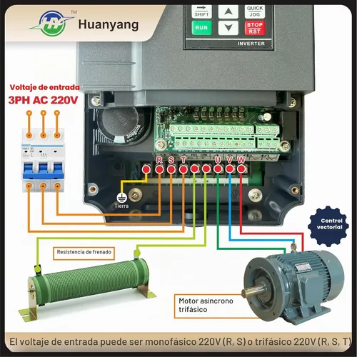 Vista 3 de Convertidor de fase digital VFD 7.5kW 10HP 220V monofásico a trifásico