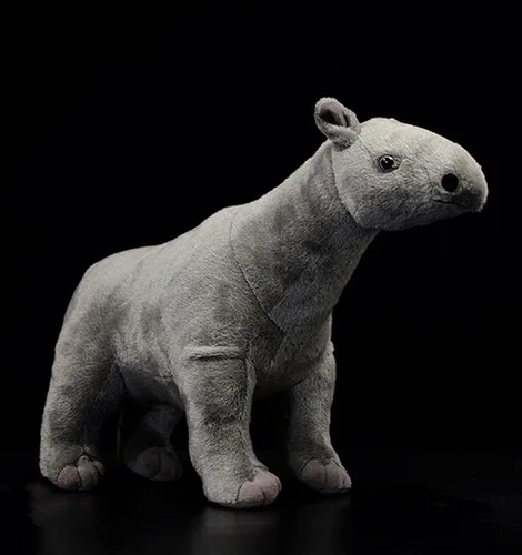 Vista 3 de Paraceratherium - Peluche realista de rinoceronte gigante de 16 pulgadas, juguete realista de pie, juguete de simulación suave de zoológico