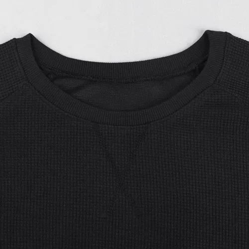 Vista 3 de JEEING GEAR Sudadera básica de manga larga para hombre, ajuste holgado, cuello redondo, para entrenamiento