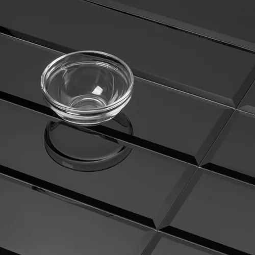 Vista 3 de Azulejos de metro de cristal negro para salpicaduras de cocina o pared de baño (10 unidades, 2 pies cuadrados)