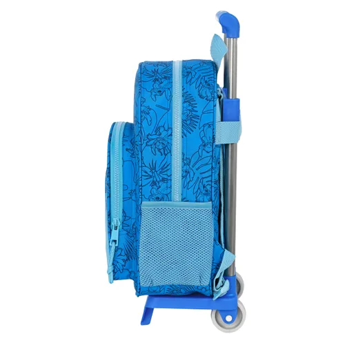 Vista 3 de Mochila Escolar con Ruedas Stitch Azul 26 x 34 x 11 cm