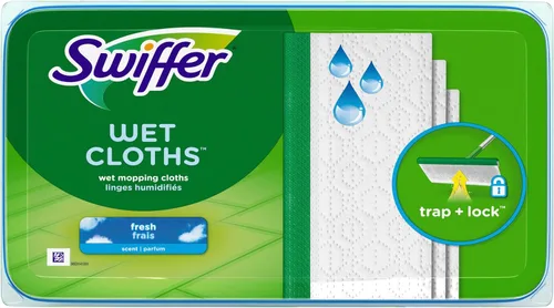 Vista 10 de Swiffer Sweeper - Paños húmedos para trapeador, repuestos de limpiador de piso de fregona y escoba, aroma fresco de ventana abierta, 24