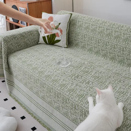 Vista 14 de 71"x71" Reversible Boho Chenille Couch Cover Sofa Slipcover for Dogs Fade-Resistant Sofa Cover for 2-3 Cushion, L-Shape Sectional Sofa Soft