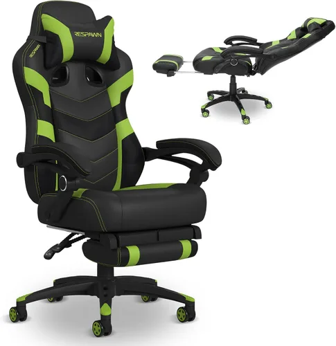 Vista 17 de RESPAWN 110 Pro Silla Ergonómica para Juegos con Reposapiés para Adultos - Cómoda Silla Reclinable de Oficina para Juegos con Soporte Lumbar