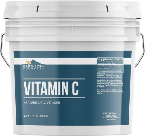Vista 8 de Earthborn Elements Vitamina C en polvo (2 libras), ácido ascórbico, suplemento y limpiador