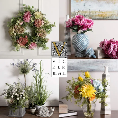 Vista 4 de Vickerman Arbusto de glicina artificial rosa de 19 pulgadas de largo – Decoración floral de imitación premium para el hogar – Flores sin