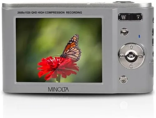 Vista 5 de Minolta Cámara digital MND20 de 44 MP - Video Ultra HD de 2.7K, zoom digital 16X, estabilización antivibración, lapso de tiempo, detección facial