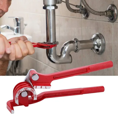 Vista 5 de Dobladora de tubos, 180 grados de 3 ranuras de cobre manual, herramienta de codo de flexión manual multifunción, aleación de aluminio