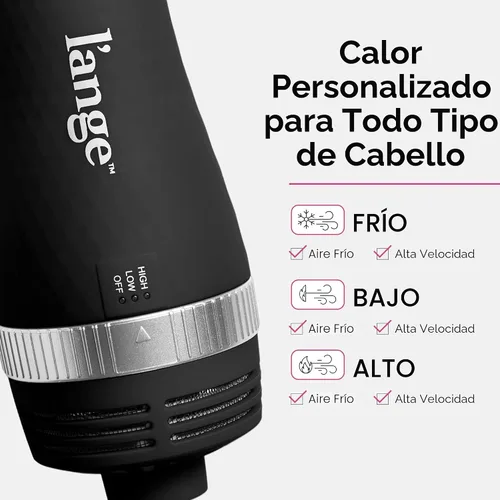 Vista 3 de L'ANGE HAIR VolumeBoost 60mm 2-en-1 Cepillo Secador Voluminizador Cerámico Secado Rápido y Estilo para Peinados Voluminosos Sin Frizz Barril