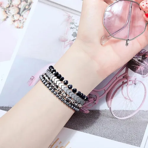 Vista 2 de VISOOM Pulsera de cuentas boho compatible con Samsung Galaxy Watch 8/7/6/5/4 de 40/44mm/Active 2 Watch 4 Classic de 42mm para mujer, pulsera
