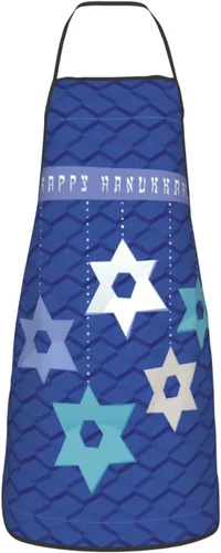 Vista 17 de Delantal de Hanukkah feliz ajustable para cocinar, babero de cocina para cocinar