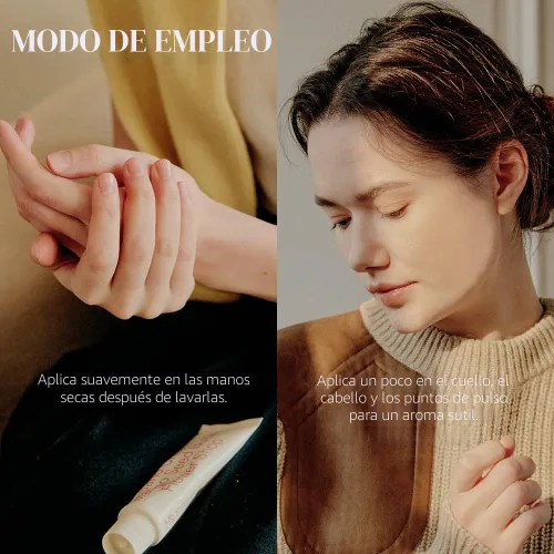 Vista 6 de hetras. Crema de manos con perfume Hinoki - Aroma fresco de ciprés Hidratante de manos coreano sutil perfumado con semilla de mango y manteca