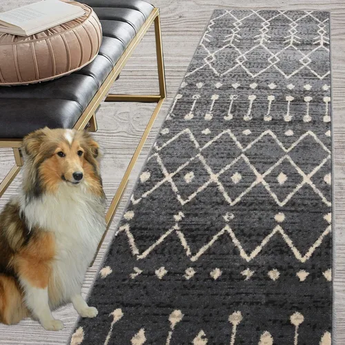 Vista 22 de Fashionwu Alfombra redonda geométrica gris de 4 pies, lavable a máquina, antideslizante, estilo moderno, tamaño adulto