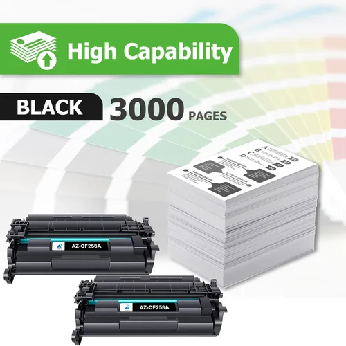 Vista 2 de Aztech Cartucho de tóner de repuesto compatible para HP 58A CF258A, negro, paquete de 2