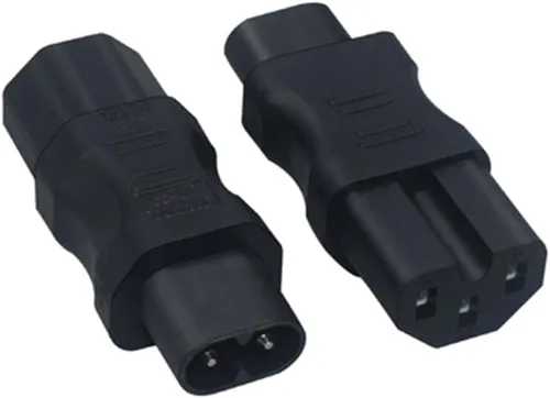 Vista 9 de Adaptador de corriente de CA IEC320 C6 a C13, convertidor de conversión de enchufe C6 de 3 pines a C13 de 3 agujeros, convertidor de corriente de CA