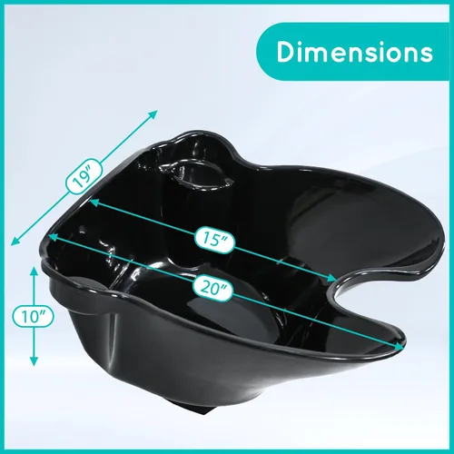 Vista 2 de HomGarden Fregadero de champú de lavabo profundo portátil de altura ajustable con drenaje, herramienta de peluquería para tratamiento del cabello