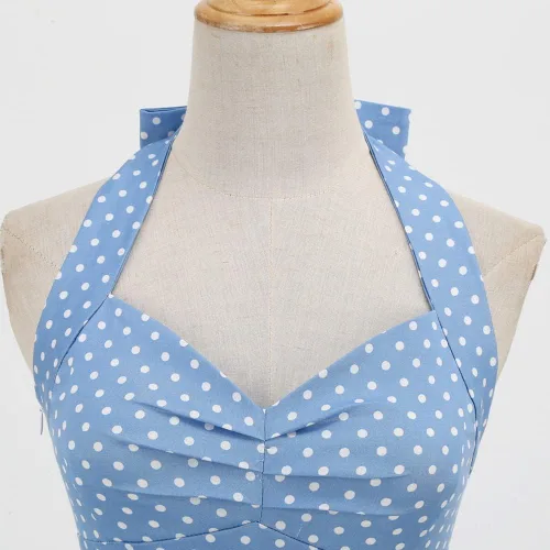 Vista 4 de Vestidos de fiesta casuales para mujer, estilo vintage, floral, acampanados, acampanados, con vuelo, estilo retro de los años 50, vestidos