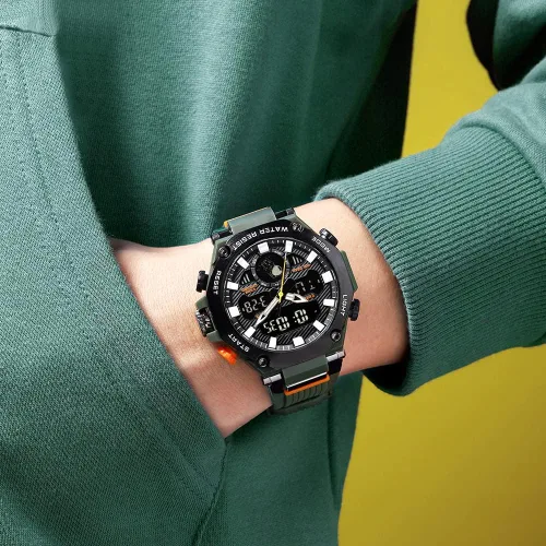 Vista 4 de FANMIS Relojes deportivos digitales para hombre, multifuncionales, 164.0ft, impermeable, LED, alarma, retroiluminación