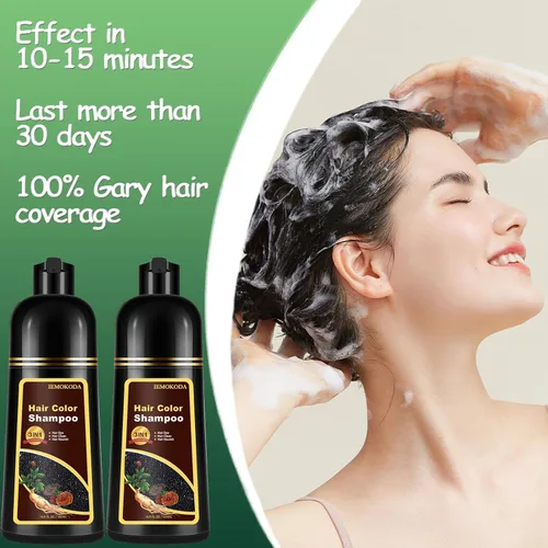Vista 7 de Champú natural de color gris plateado, 16.9 onzas líquidas, tinte para el cabello 3 en 1, nutritivo y teñido para hombres y mujeres