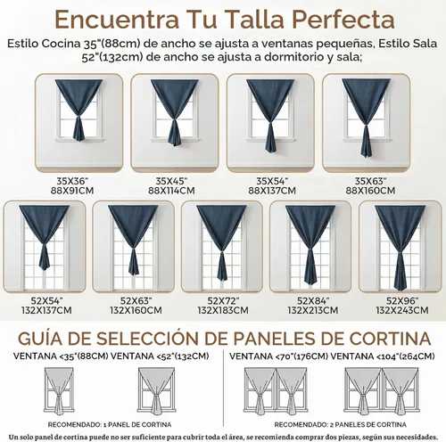 Vista 8 de Foxdecor Cortinas opacas adhesivas para dormitorio, sala de estar, 36 pulgadas de largo, sin taladro, aislamiento térmico y protección UV, cortinas
