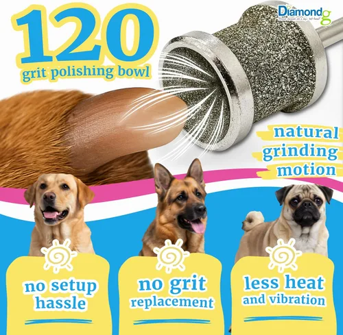 Vista 3 de Diamondg Broca para molinillo de uñas para perro, 1 paquete – Compatible con Dremel, broca de diamante para uñas de mascotas con cuerpo de grano 60