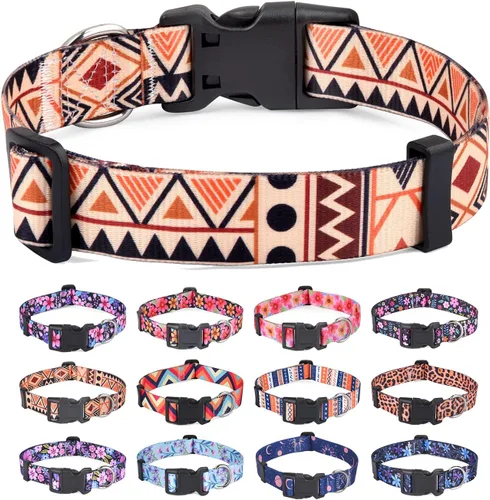 Vista 19 de Collar para Perros para Perros Pequeños y Gatos, Collar Suave y Cómodo para Mascotas para Perros Pequeños, Medianos y Grandes, Patrón Geométrico