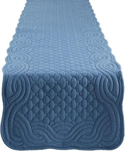 Vista 8 de DII Quilted Farmhouse Collection - Camino de mesa, 13x72, arándano