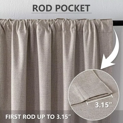Vista 3 de IGEMAEVE Cortinas opacas de tamaño personalizado para dormitorio, 100 % opacas, 1 panel, aislamiento térmico, cortinas de oscurecimiento