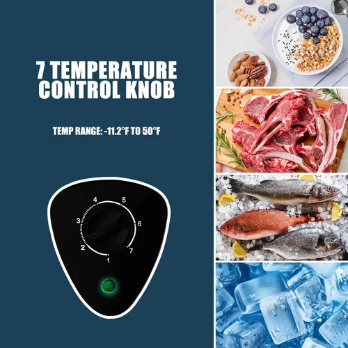 Vista 3 de WANAI - Congelador de pecho pequeño, tamaño compacto y amplia capacidad, máquina de 7 controles de temperatura, bajo ruido, con cesta extraíble