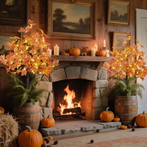 Vista 3 de LIGHTSHARE 2 piezas de 4 pies 144 LED (72 LED cada uno) árbol de arce iluminado artificial blanco cálido para Halloween, decoración de otoño