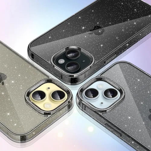 Vista 6 de JETech - Funda con purpurina para iPhone 15 de 6.1 pulgadas, funda brillante a prueba de golpes, bonita y brillante para mujeres y niñas (negro)