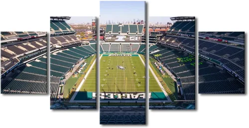 Vista 78 de TUMOVO Allegiant Stadium Arte de Lienzo para Pared de Sala de Estar Equipo de Fútbol Americano Pintura Moderna Nevada Las Vegas Cuadro Deportivo