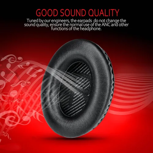 Vista 4 de Krone Kalpasmos - Fundas de repuesto profesional para auriculares Bose, almohadillas de repuesto para QuietComfort 35 Negro