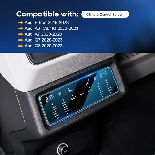 Vista 2 de LFOTPP Protector de pantalla para Auid A6 2022 2019-2022 A6 E-tron/ A7 / Q8 Protector de pantalla trasera con control de clima y pantalla táctil