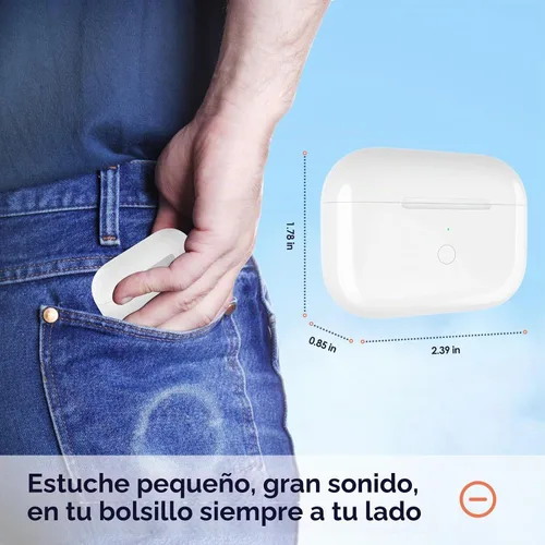 Vista 6 de Funda de carga inalámbrica compatible con AirPods Pro de 1ª y 2ª generación con carga USB-C, puerto de carga tipo C para AirPods Pro, funda de carga