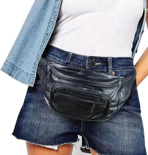 Vista 9 de Home-X bolsa para cintura estilo riñonera de piel auténtica de cordero
