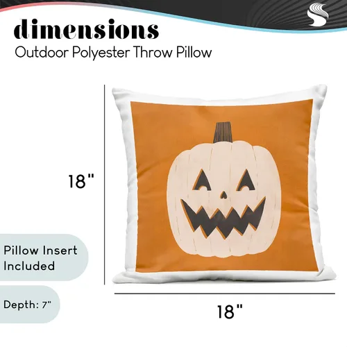 Vista 4 de Stupell Industries Loni Harris - Almohada con diseño de Jack-o-Lantern de Halloween, 18 x 18 pulgadas, color naranja