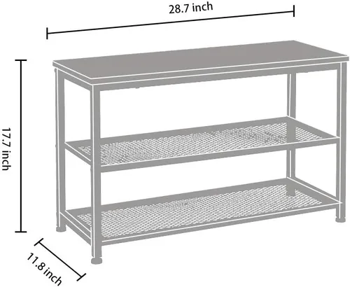 Vista 3 de Banco de zapatos, zapatero de madera de 3 niveles, estantes de colocación con asiento para entrada, sala de estar y pasillo