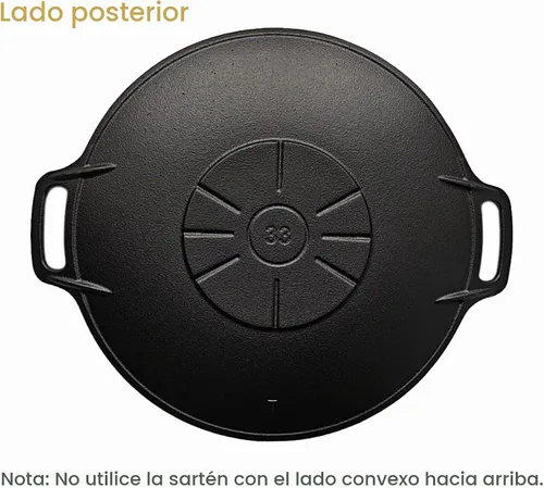 Vista 8 de Brightalk Sartén coreana para barbacoa de 13 pulgadas, plancha de hierro fundido