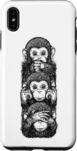 Vista 11 de Three Wise Monkeys See No Evil Hear No Evil Speak No Evil Case for iPhone 16
