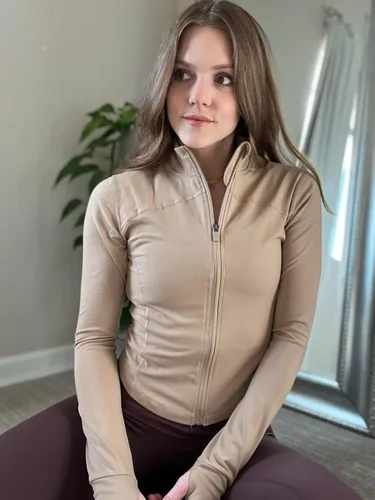 Vista 89 de AVGO Chaquetas de entrenamiento recortadas para mujer, con cremallera, ajustadas, atléticas, con agujeros para el pulgar