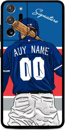 Vista 29 de Funda de béisbol personalizada con nombre y número para Samsung Galaxy Note 20/20 Ultra 10 Pro Note 9 8, silicona líquida con protección de cámara