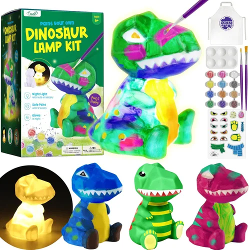 Vista 8 de Kit de lámpara para pintar tu propio oso, suministros de arte, kit de pintura de oso para niños de 6 a 12 años, artes y manualidades para niños de 8