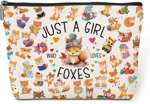 Vista 11 de jeilink Linda chica ama a los animales, bolsa de maquillaje divertida de viaje, bolsa de aseo de viaje, recuerdos de fiesta de animales, decoración