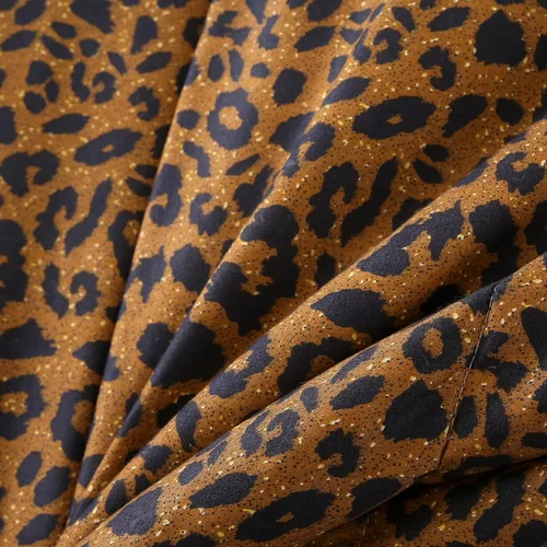 Vista 5 de Mengersi Juego de edredón con estampado de leopardo, tamaño matrimonial, estampado de guepardo, reversible, para todas las estaciones, con 2 fundas