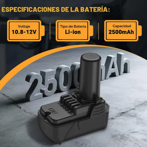 Vista 4 de Shentec Kit de batería de 10.8V-12V 2500mAh compatible con Hitachi BCL1015