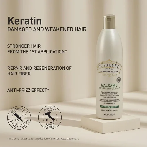 Vista 7 de Il Salone Milano Professional Keratin Conditioner for Damaged Hair - Hair Repair - Damaged Hair Treatment - Frizz Control - Smoothing - Hair