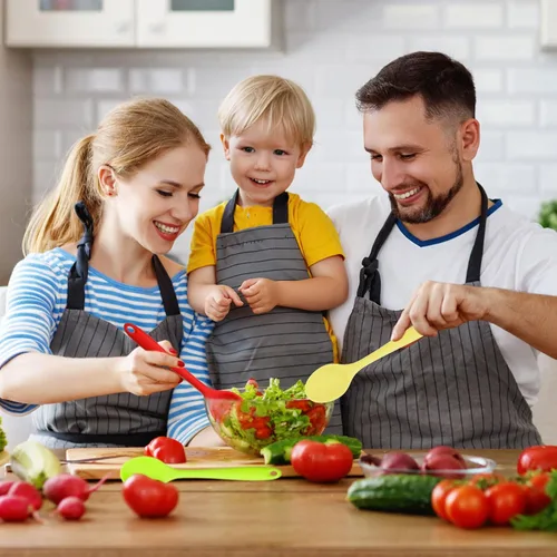 Vista 7 de 4 cucharas mezcladoras para cocinar, cucharas pequeñas de silicona