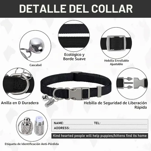 Vista 5 de GAMUDA Juego de collar y correa para perro pequeño, sin estrangulamiento, sin tirones, tela de lino de malla suave para perro, arnés reflectante